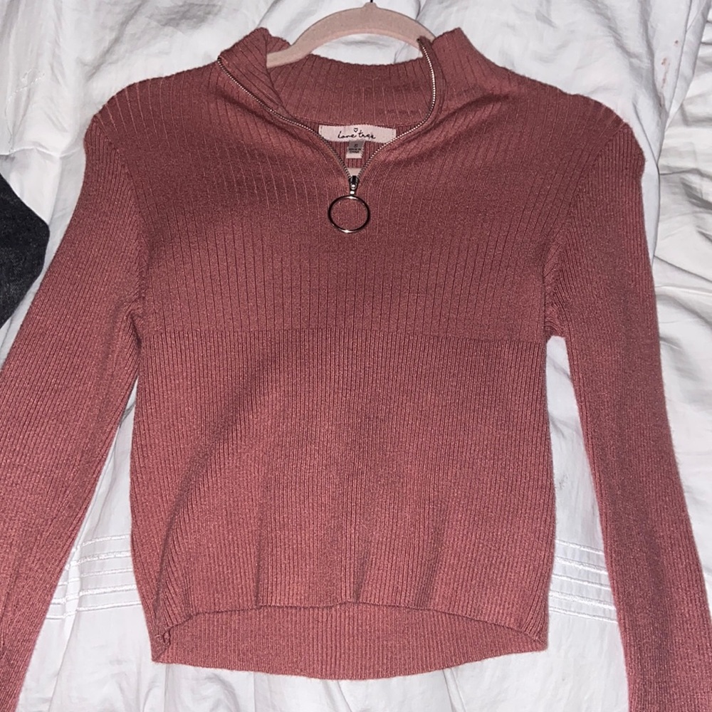 Cute Beige Zipper Longsleeve